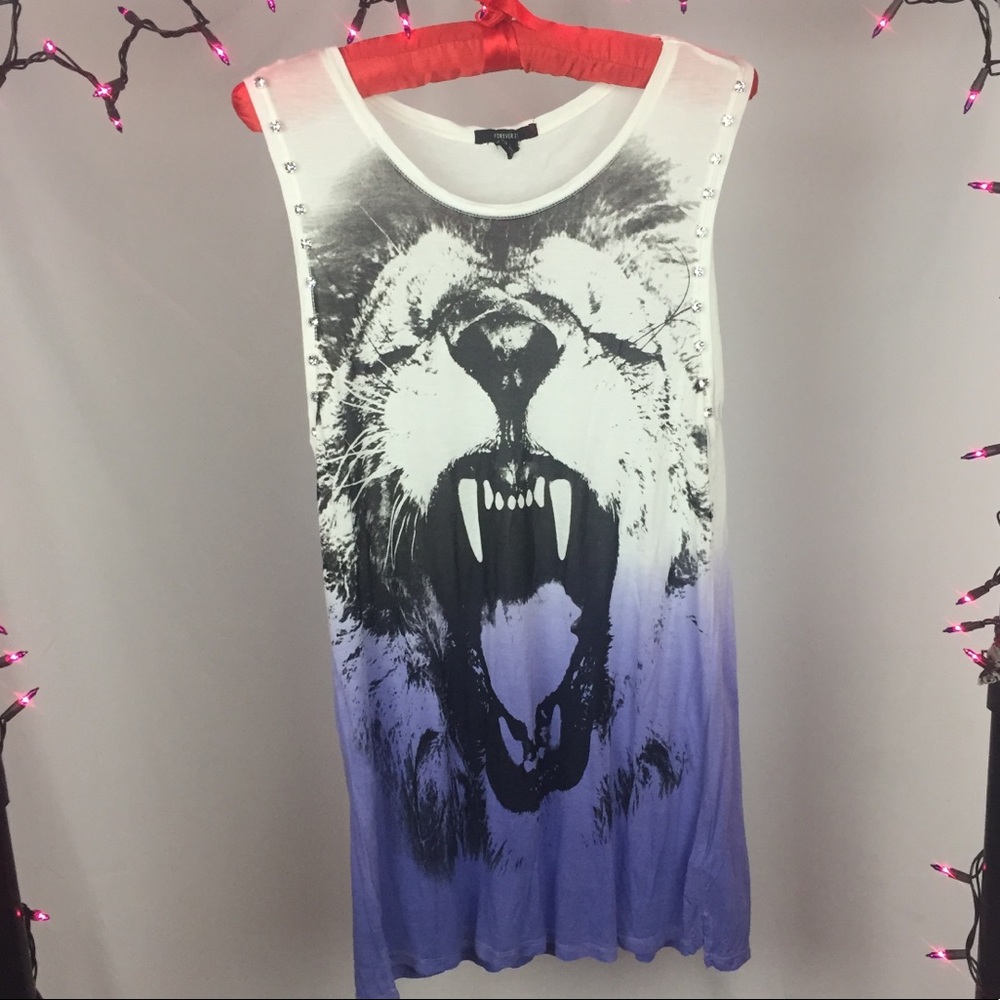 Purple Dip Died Lion Roar Punk Tee